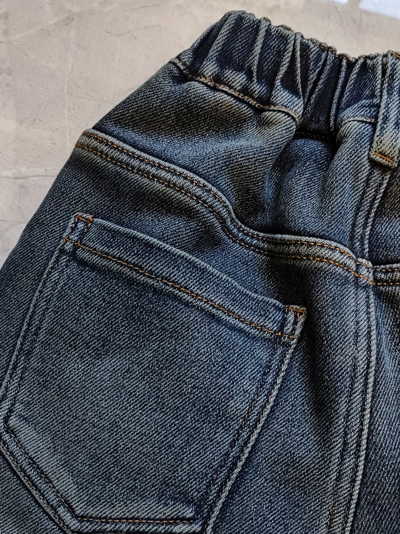 5158 Loose for strong winter warm 18M-6 years Kids Boys\' Jeans soft denim and fleece boys clothing