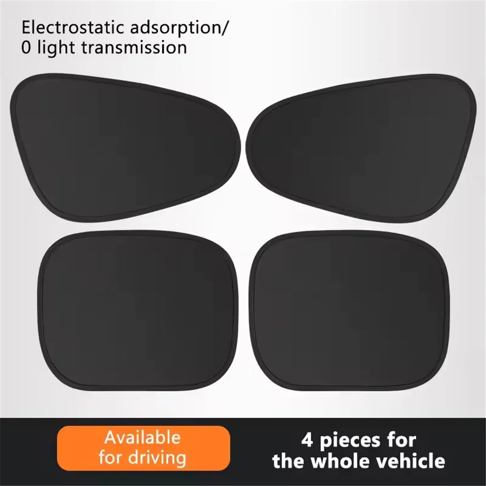 4-teiliges Set Elektrostatische Sonnenschutzblenden für Auto-Seitenfenster Sonnenschutzvorhänge Blendschutz UV-Blocker Auto Innenraum-Blocker 99,9% UV-Schutz – Detail 6