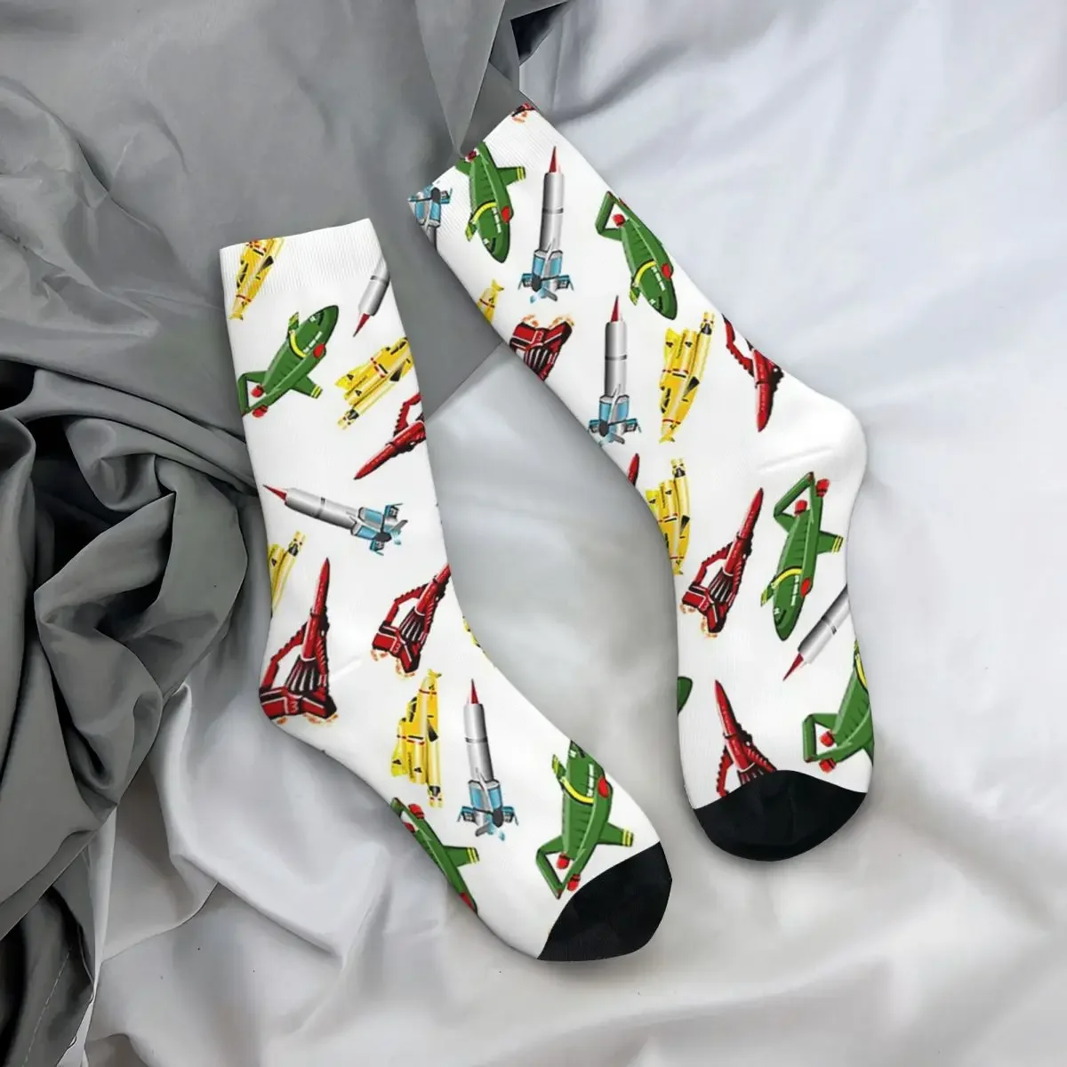 Chaussettes longues à motif Thunderbirds pour hommes et femmes, bas Harajuku, super doux, toutes saisons, accessoires pour cadeau d'anniversaire