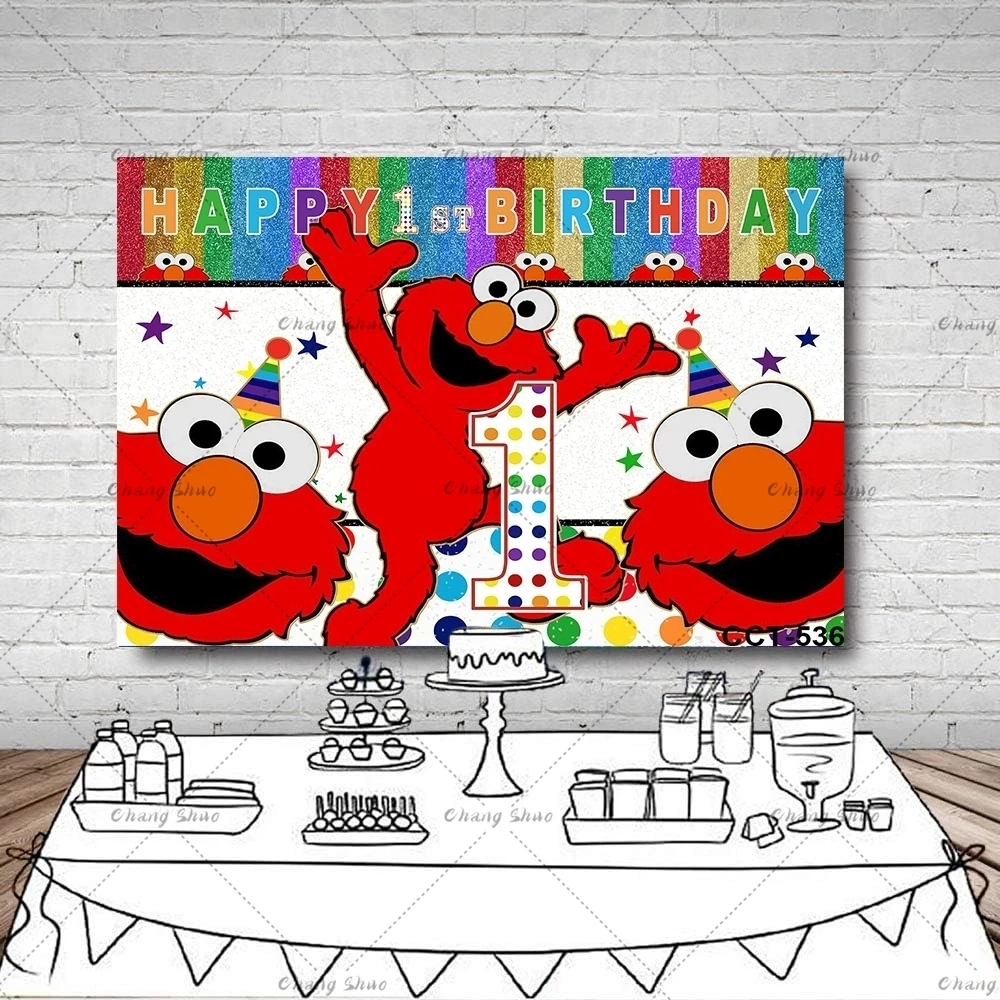 Cartoon Sesame Street Theme Children Birthday Party Backdrop Baby Shower Decor Newborn Photography Background Photo Studio Props