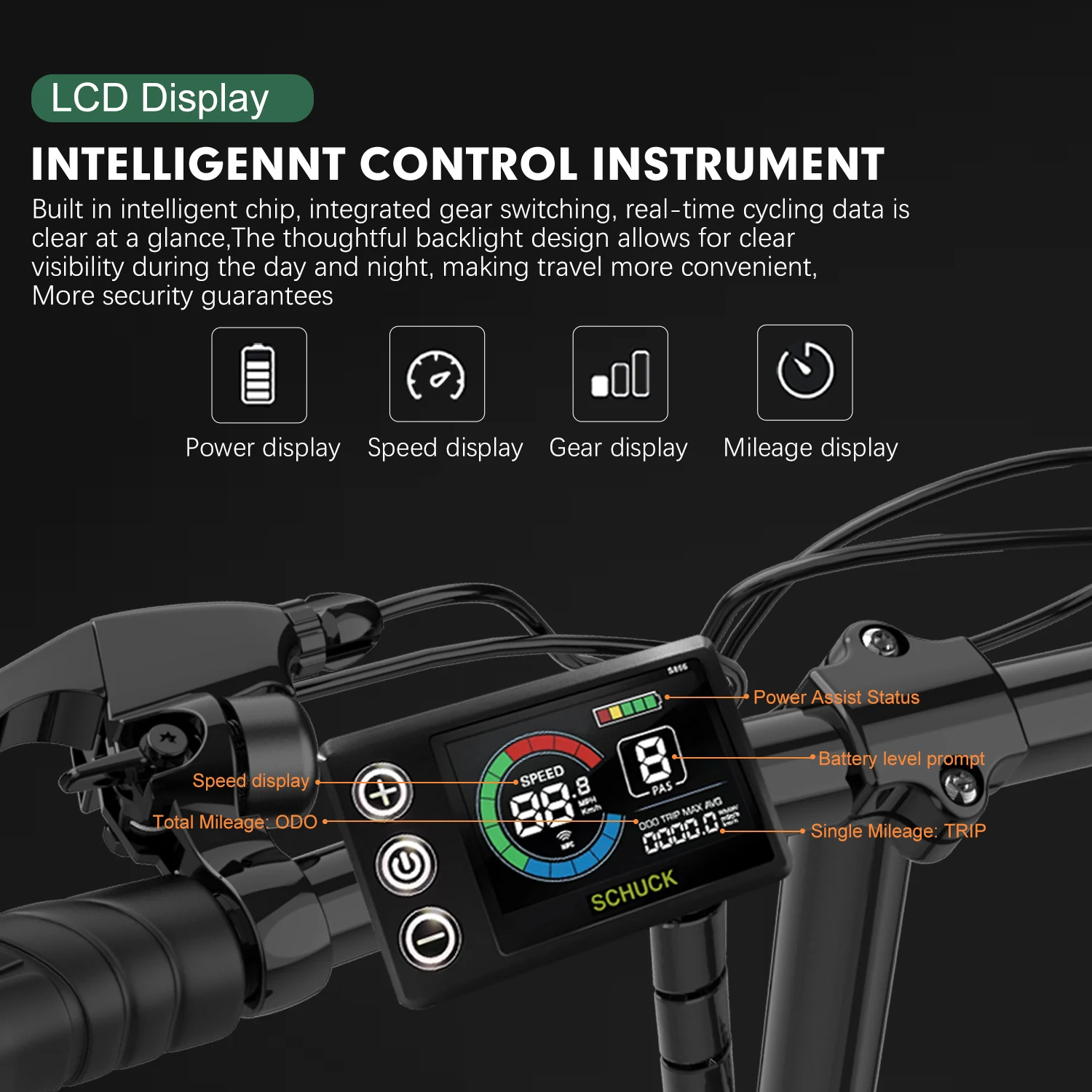 Electric Bike LCD Display S869 24V 36V 48V Meter with Waterproof Plug Electric Bike Scooter Display Panel Screen Accessories