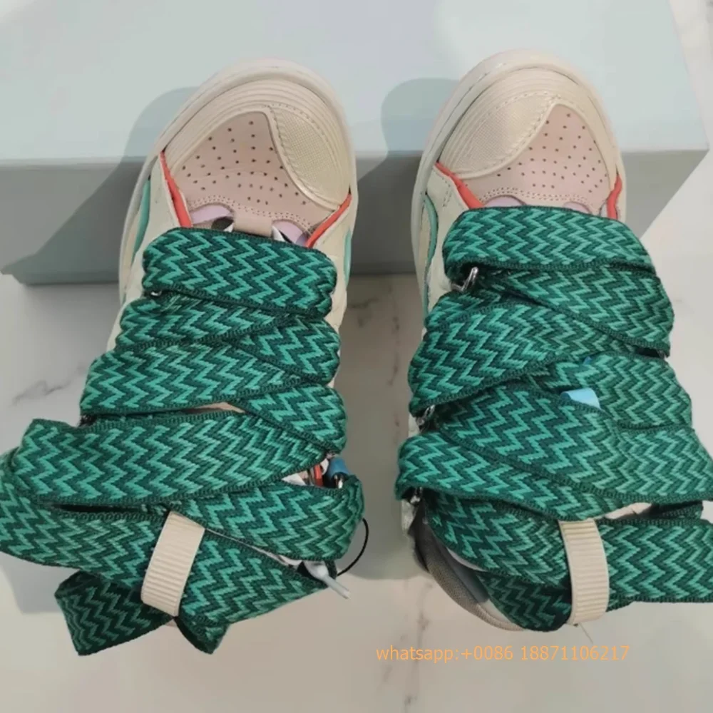 Mixed Color Thick Sole Sports Casual Shoes 2024 Summer New Round Toe Lace Up Street Fashion Sneakers Ladies Running Short Boots