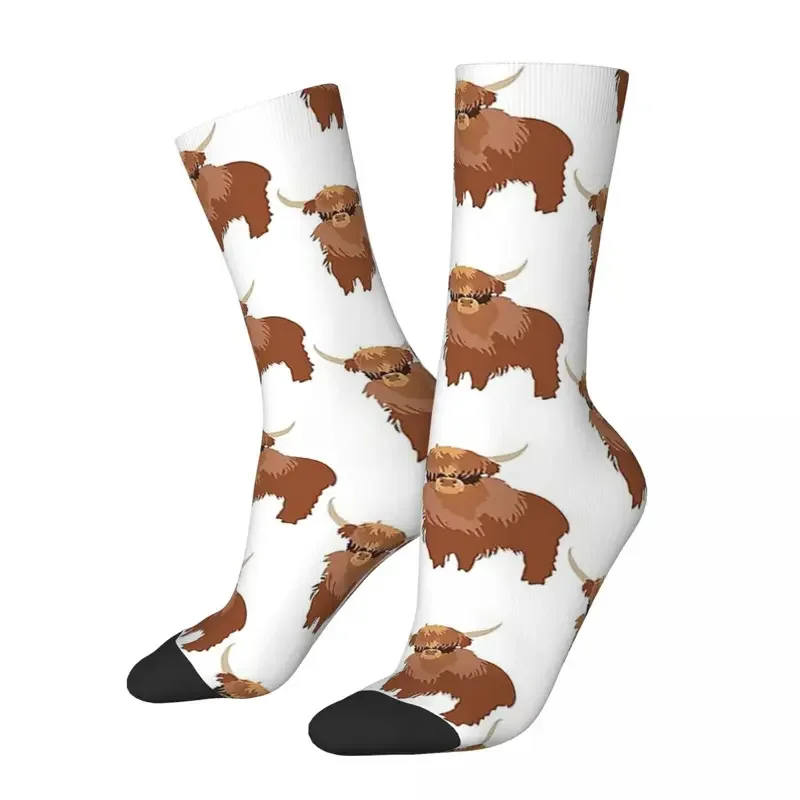 

Y2K Fluffy Highland Cow Harajuku Super Soft Stockings All Season Long Socks Accessories For Unisex Birthday Present