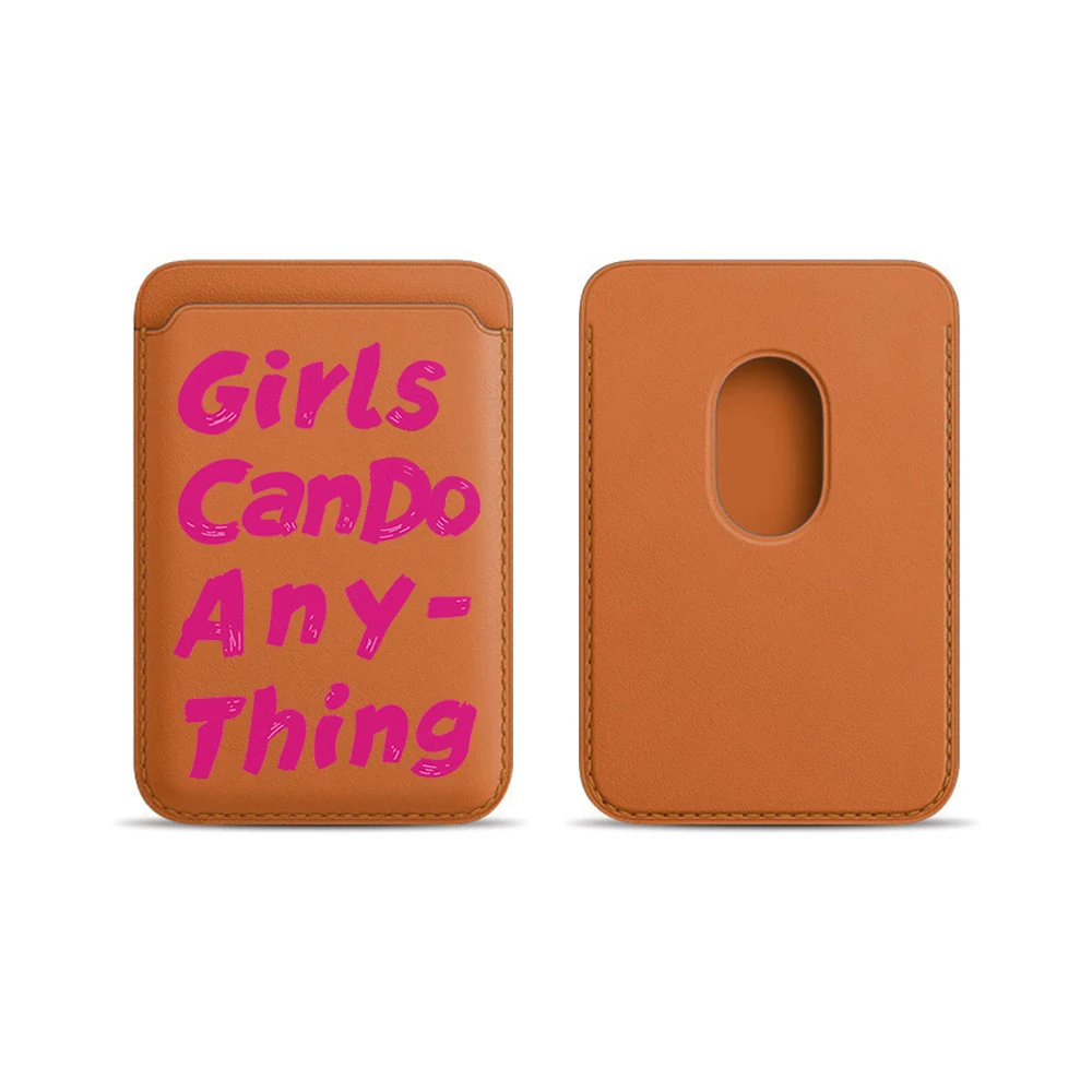 Feminismus-Leder-Kartenetui Handyhülle Kartenhalter für Magnetische Hülle Geeignet für alle iPhones für Magsafe Karten-Handy-Rückentasche – Detail 11