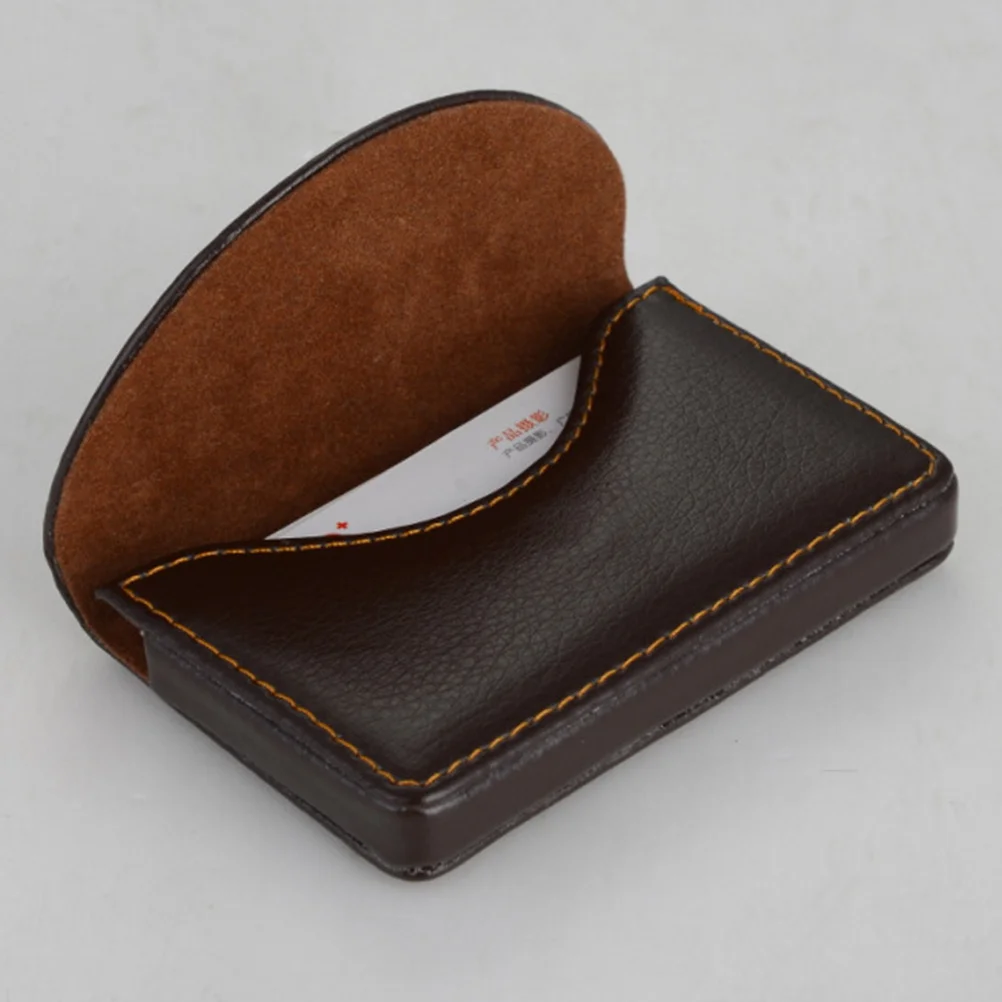 

Slim Business Card Holder Case 1 Unit Strong Magnetic Shut Sturdy Stainless Iron Frame Soft Touch PU for Office Travel