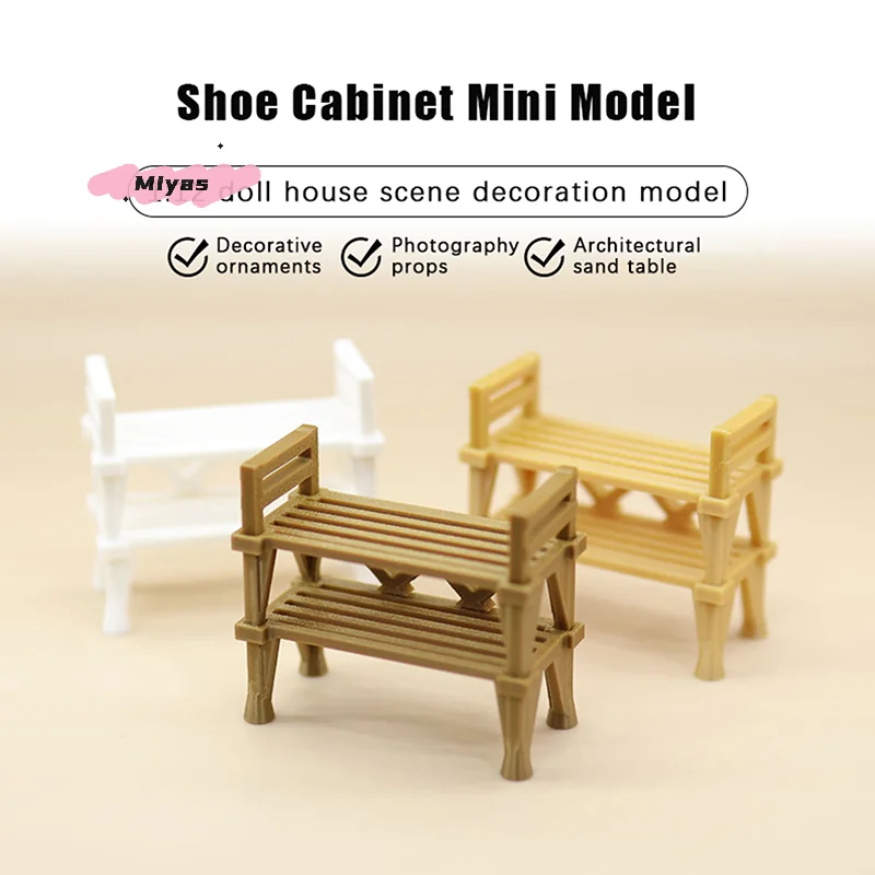 1 قطعة 1/12 طبقة مزدوجة رف الأحذية دمية الأثاث مقلد نموذج مشهد المنزل اكسسوارات الديكور لبيت الدمى