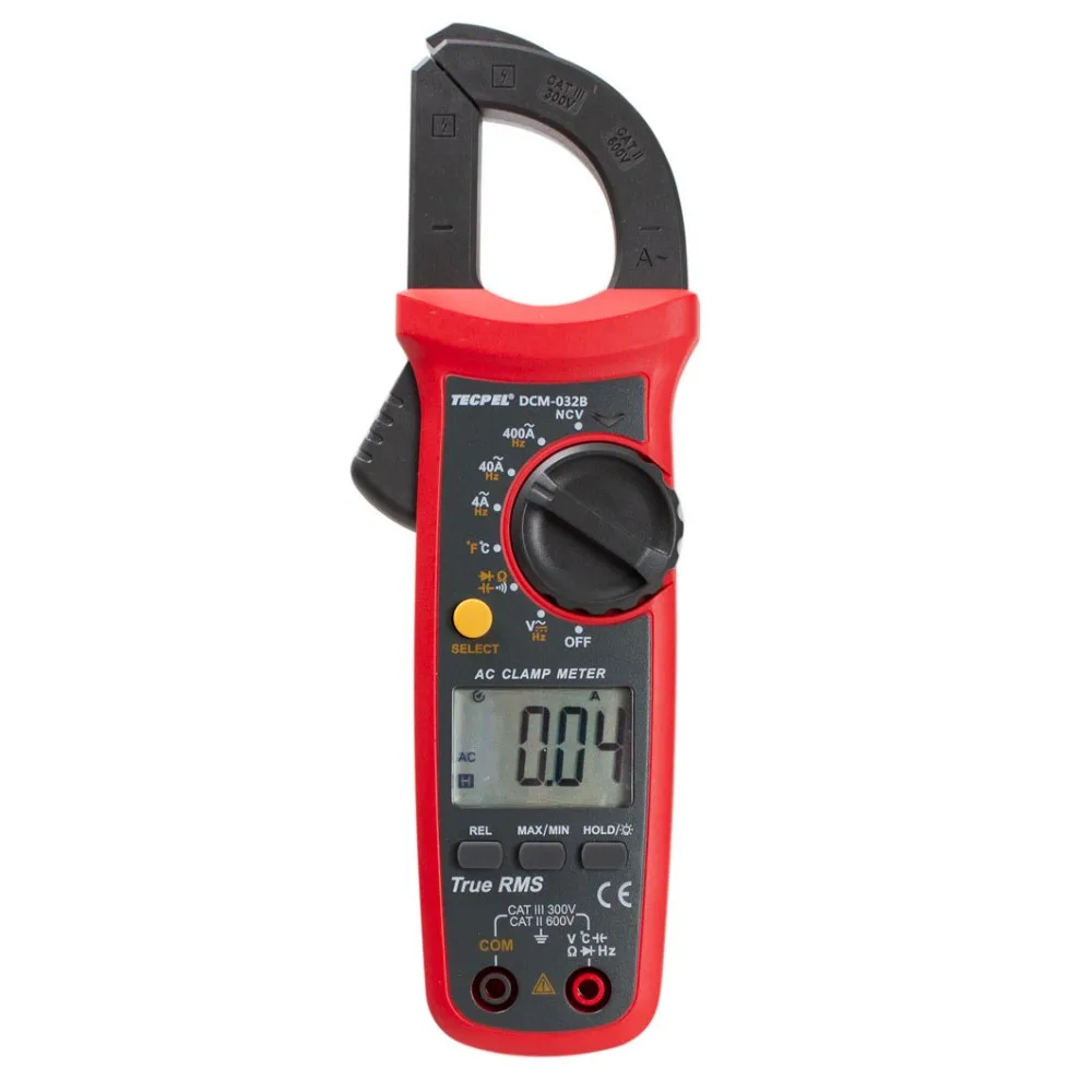 TECPEL Digital Clamp Meter Ampere Meter Voltmeter Capacitance Tester Circuit Tester Current Tester 2V-600V 0.04A-400A 4mF
