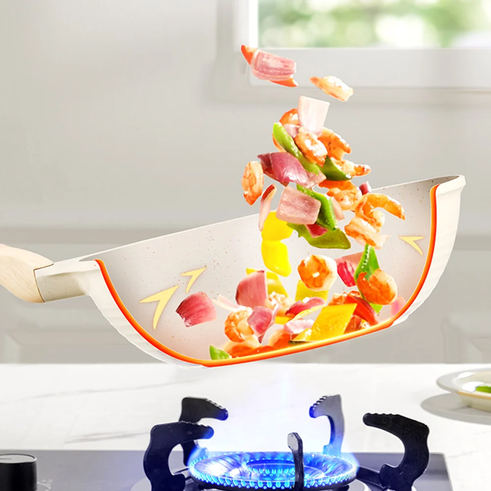 طباخ الملك غير عصا عموم ووك مقلاة المنزل ستيك مقلاة فطيرة المقلية التعريفي طباخ موقد غاز قدر تجهيزات المطابخ المطبخ #3