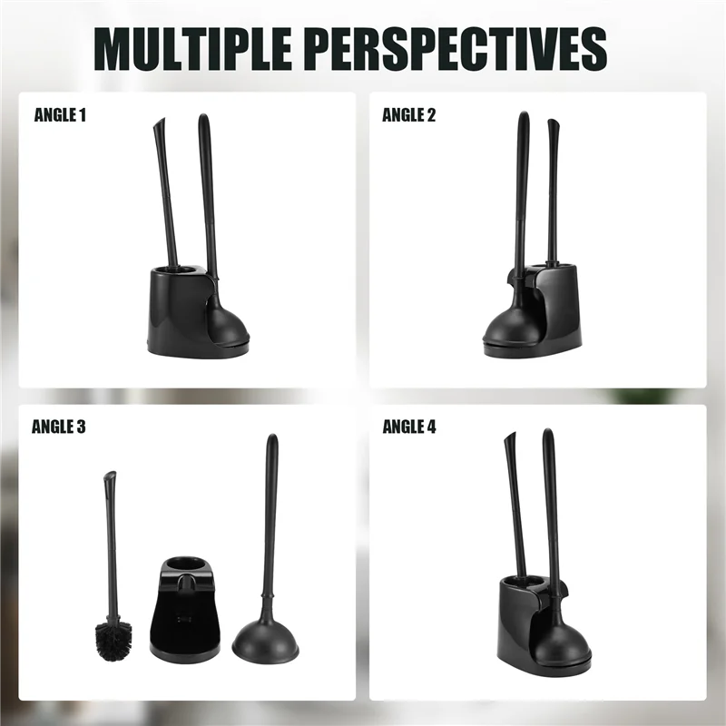 

Надежный плунжер для унитаза и щетка 2-в-1, набор плунжеров для унитаза с держателем для инструментов для чистки ванной комнаты, комбинированный с подставкой