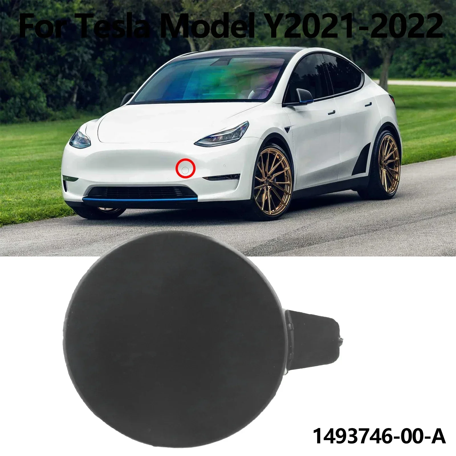 For Tesla Model Y 2021 2022 Front TOW CAP Tow Hook 1493746 00 A Black Front Plastic For Tesla Model Y 2021 2022