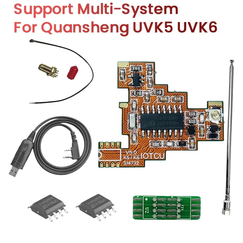 SI4732 V5.0 FPC модуль + чип 2X2M + антенна полный комплект мультисистемы для Quansheng UVK5 UVK6 HF коротковолновый полнодиапазонный прием