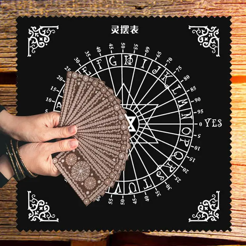 30*30CM Tarot Cloth Altar Cloth Tarot Table Cloth For Reading Black Pendulum Table Spirit Divination Props Pendulum Tool