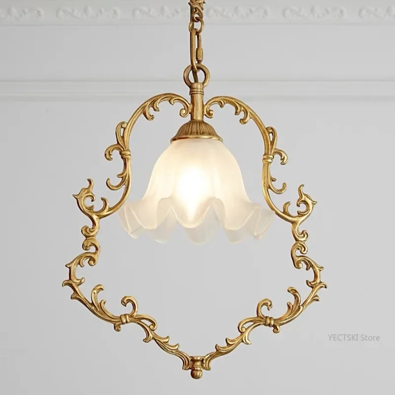 

GHJUYIOL French classical luxury pendant light, European style villa bedroom headboard lighting, retro light luxury lighting