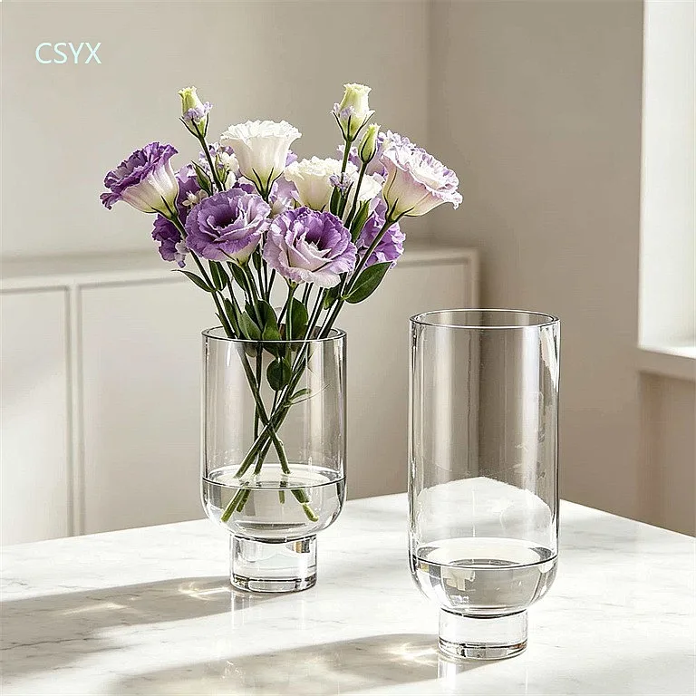 European Simple Vase Artificial Flowers Dry Flowers Hydroponic Glass Vase Home Entrance Decor Craft