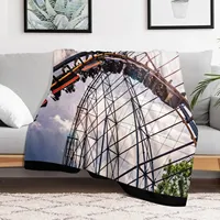 Vortex Roller Coaster, Kings Island Throw Blanket for winter Furry Blankets Picnic Sofas Blankets