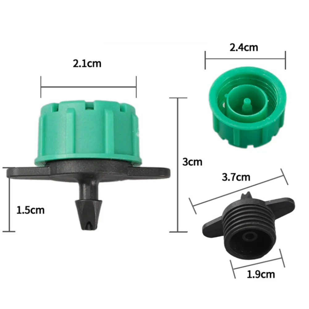 100 Piece Drip Irrigation Kit Including Adjustable Emitters with Flow Range 0-135L/H and Multi-Point Dispersion