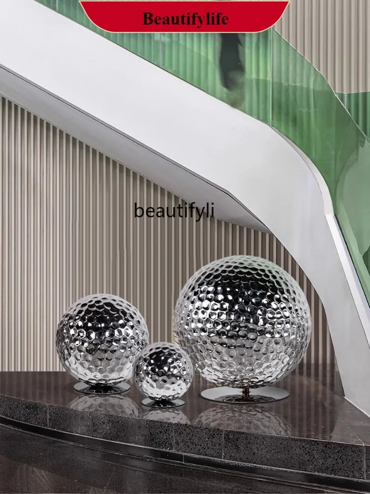 

F132 Mirror Stainless Steel Golf Sculpture Floor Ornaments Hotel Lobby Sales Office Beautiful Furnishings Decoration Art decora