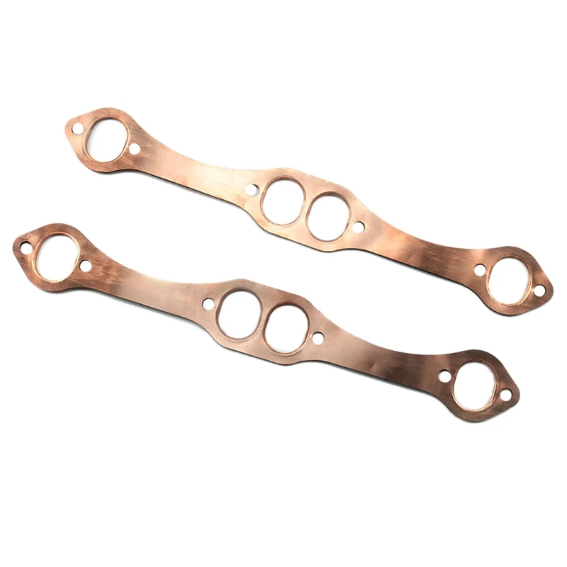 Car Oval Port Copper Exhaust Pipe Gaskets PH306 For Chevy SBC 327 305 383 Engines Gaskets