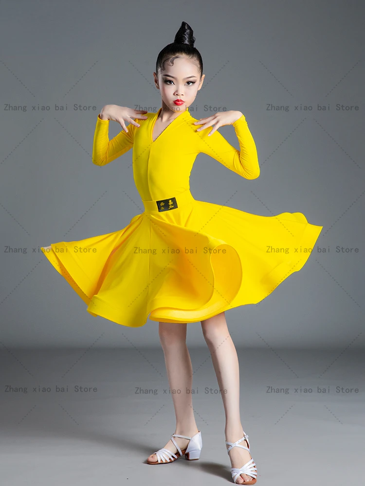 Leopard Girl Latin Dresses Dancing Ballroom Dance Dress Rumba Samba Children Samba Cha Cha Tango Skirt Standard Salsa image 4