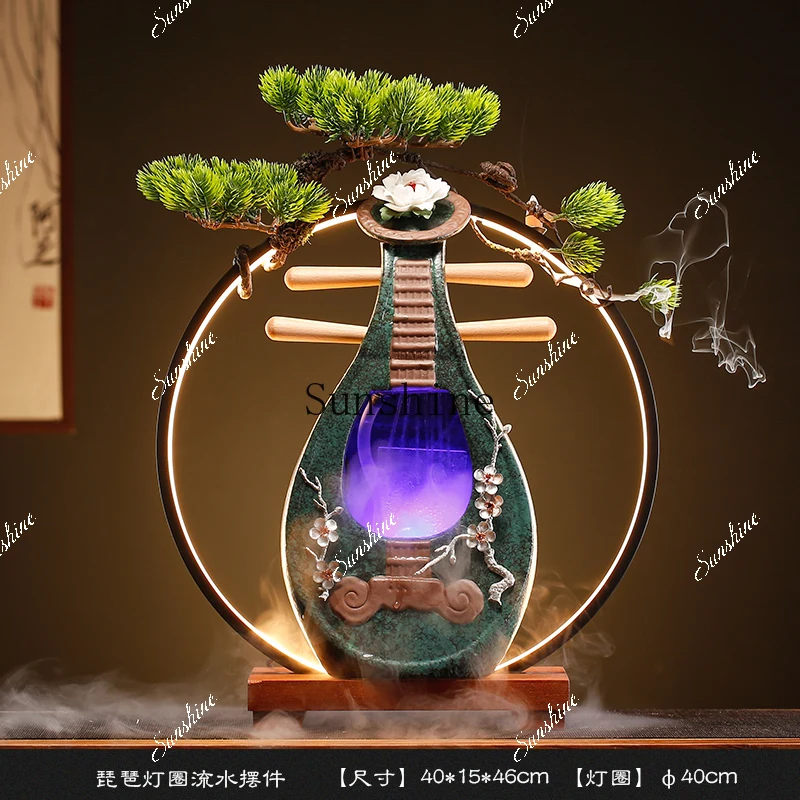 Flow ornament circulating water living room Chinese decoration desktop ceramic home jewelryYY