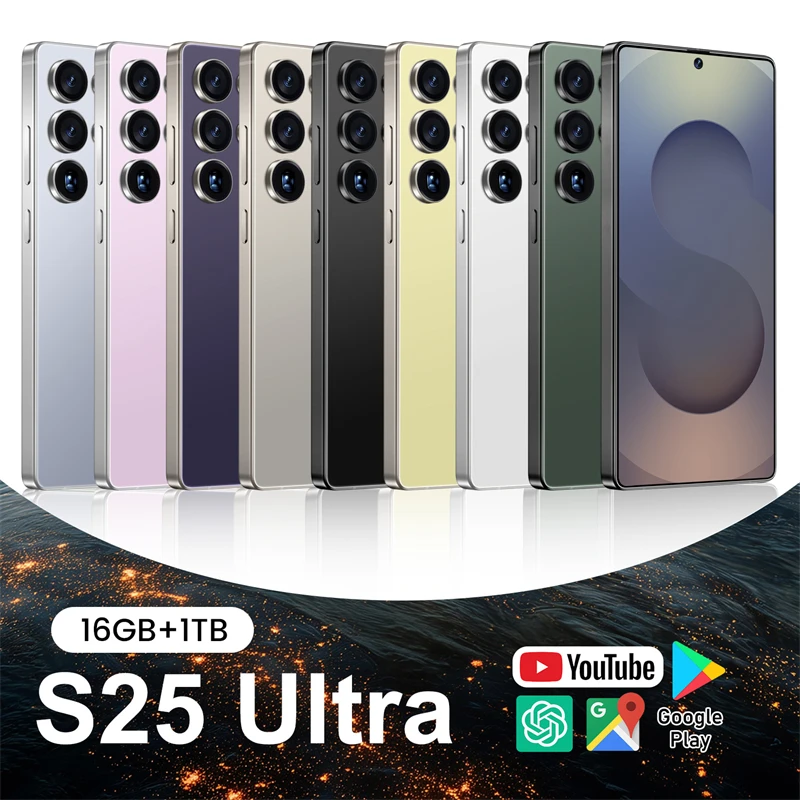 2025 Neues S25 Ultra 5G Original Smartphone Dual SIM Android 14 Handy 7,3 HD Handys Globale Version 7800 mAh Mobiltelefone