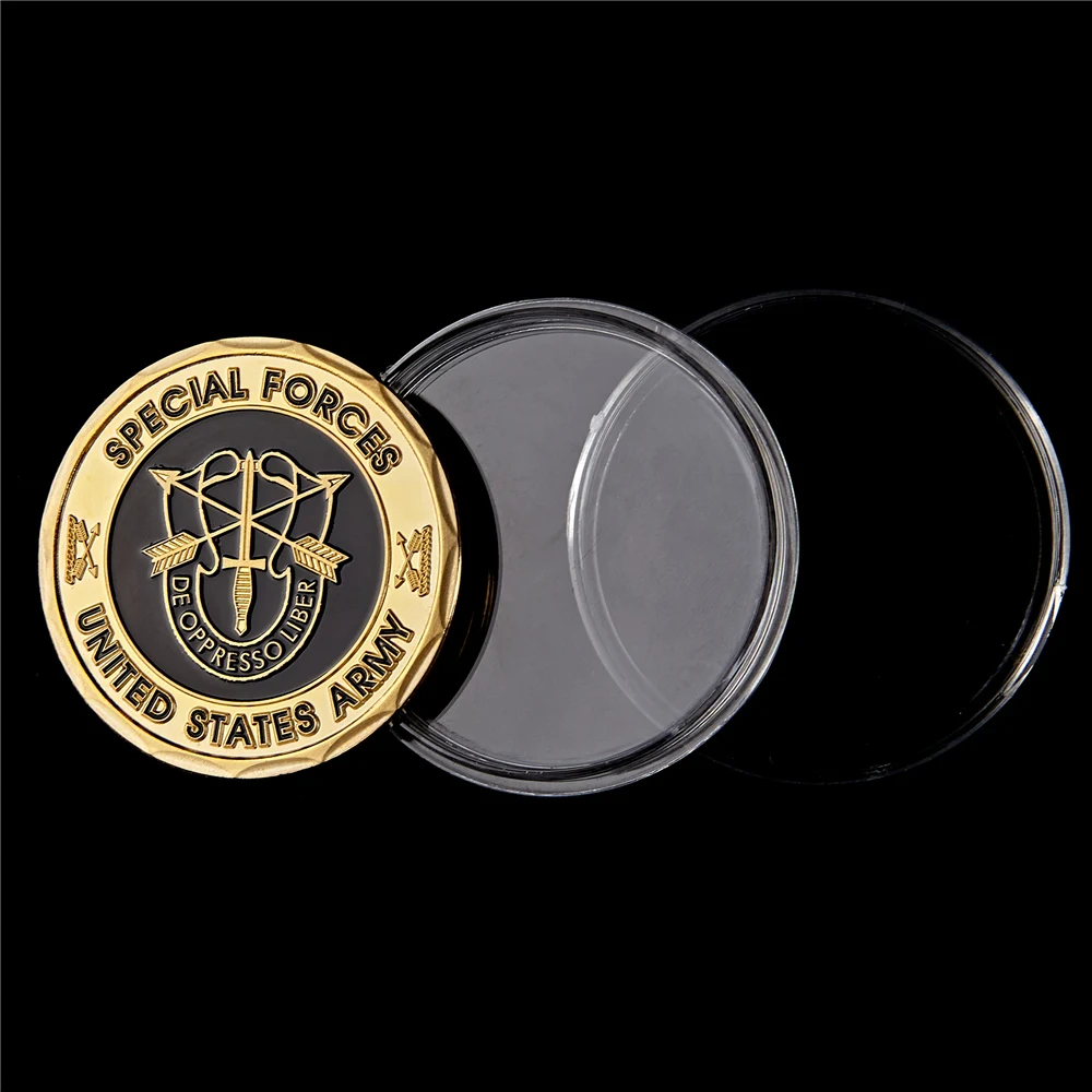 عملات معدنية للقوات الخاصة في الجيش الأمريكي قابلة للتحصيل ، قبعات خضراء ، ليبر للتحرر من القمع ، التحدي