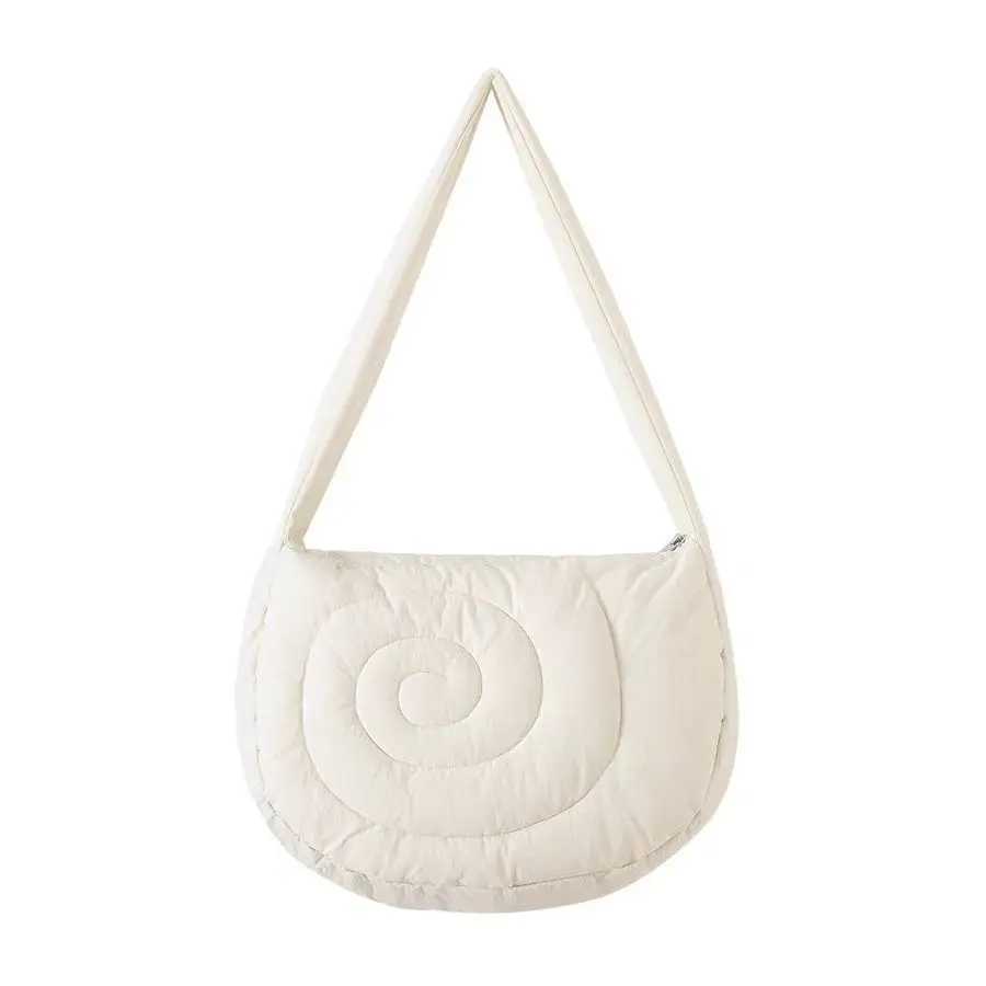 Sac à Main en Nylon et Coton pour Femme et Fille, Nouvelle Mode, Bouffante Escargot, Remplissage, Automne, Hiver, Initié, Simple, Bureau