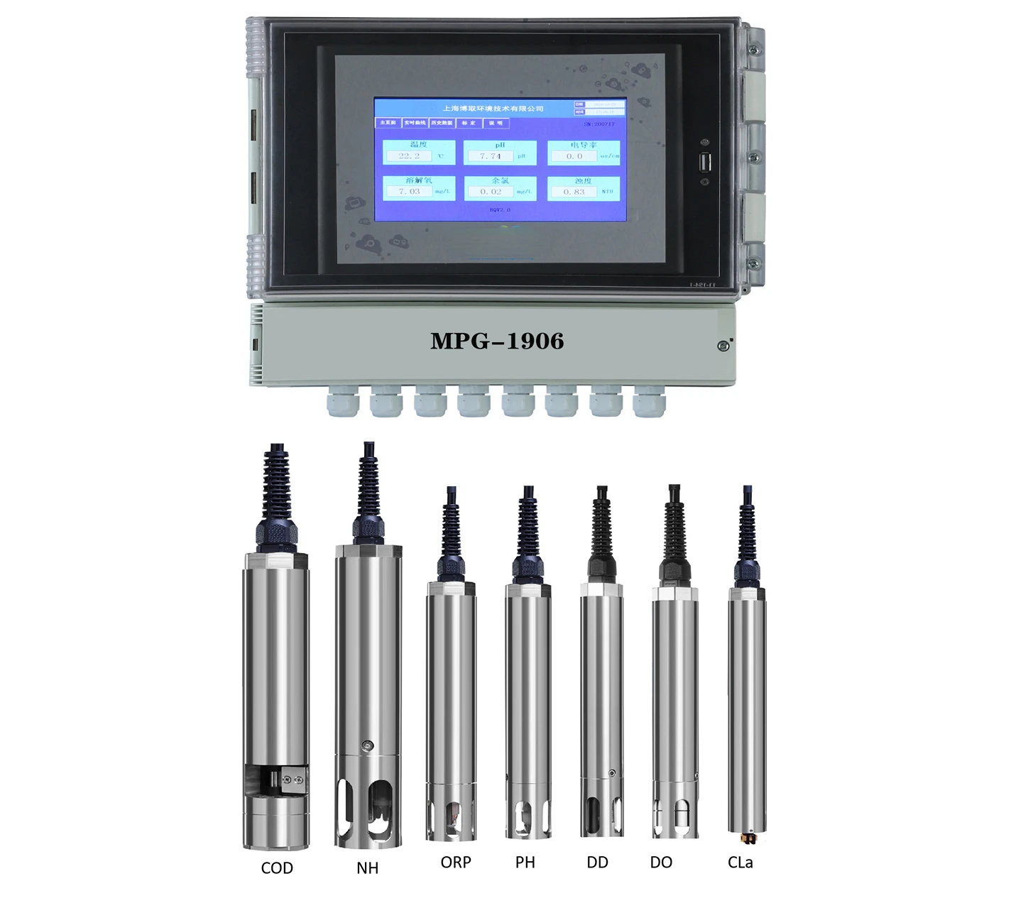 IOT System Free chlorine/TDS/EC/PH/Salinity/Temperature Meter Multi-parameter Water Quality Tester for Sewage