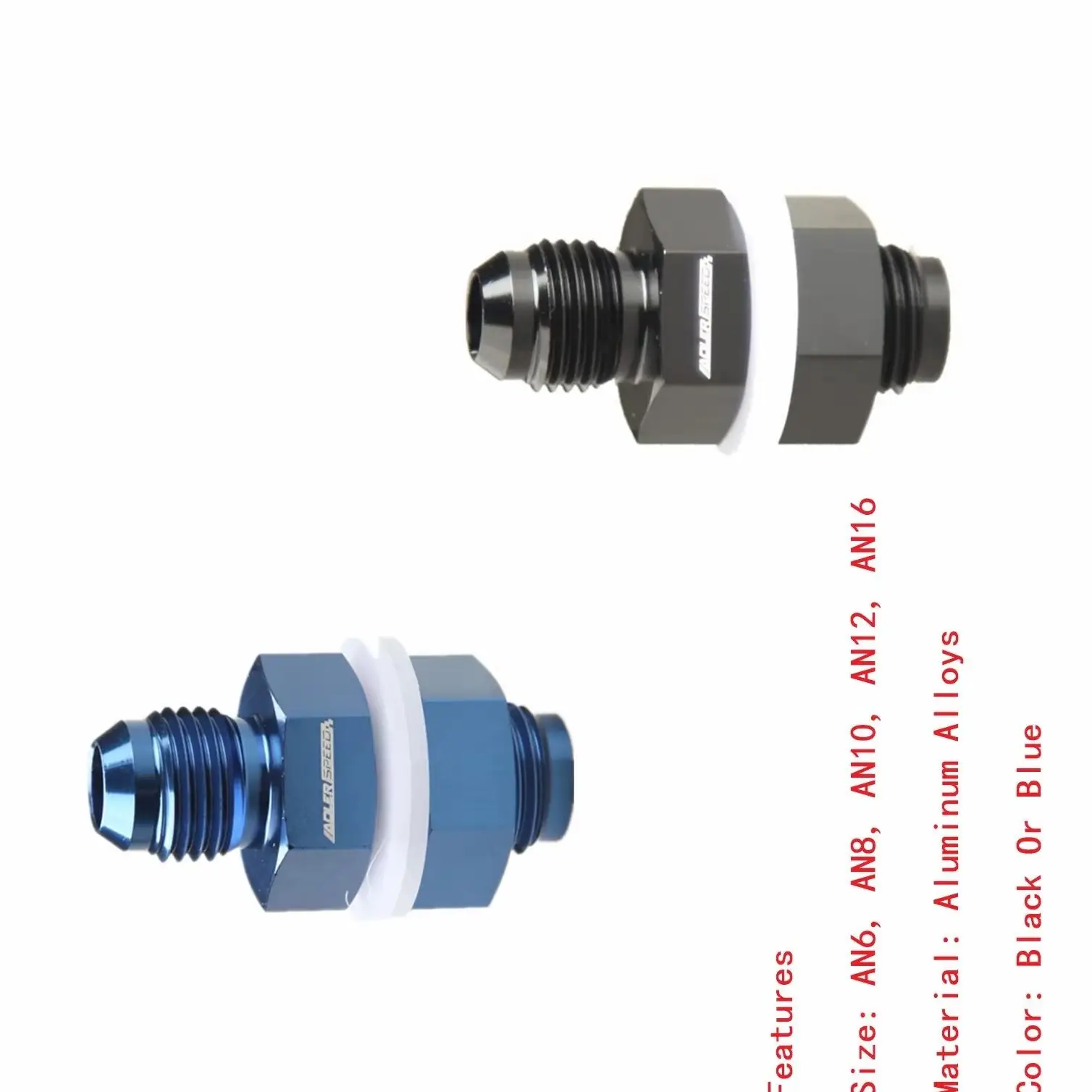 Aluminum Fuel Cell Bulkhead Fitting AN6 AN8 AN10 AN12 AN16 Accessories Black Fuel Cell Bulkhead Adapter Fitting