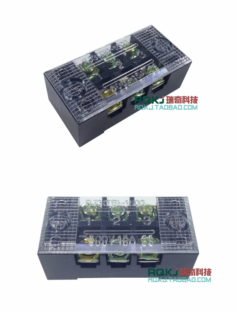 10pcs Connect the terminal block TB-1503 to the terminal block 15A and fix the terminal block clamp in 3 positions