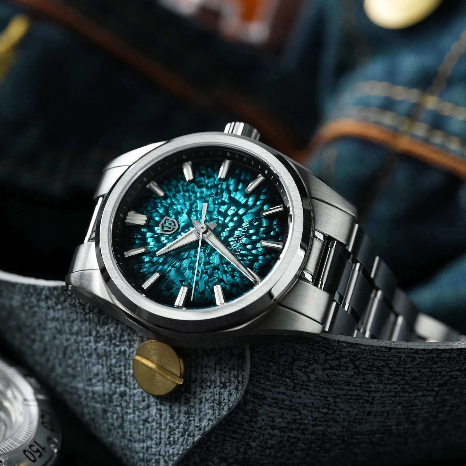 Watchdives WD0003C 38mm Men Watch VH31 Sweep Seconds Quartz Movement Sapphire Ice Crack Dial Luminous 10Bar Waterproof Watches view 2