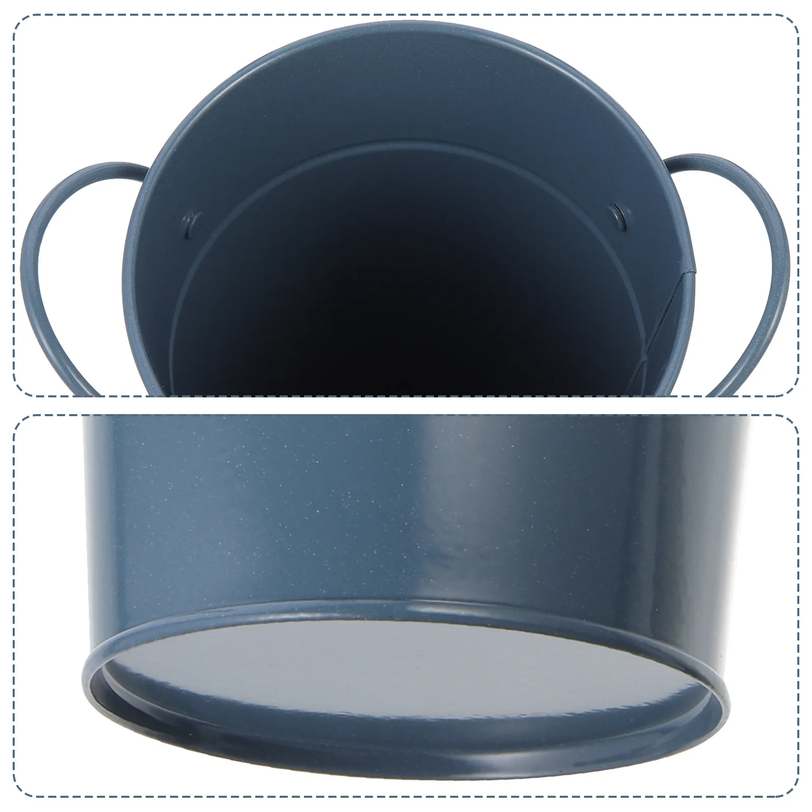 Small Iron Flower Bucket Retro Style Chalkboard Surface Desktop Planter for Home Office Cafe Decoration Wide Mouth Metal Vase