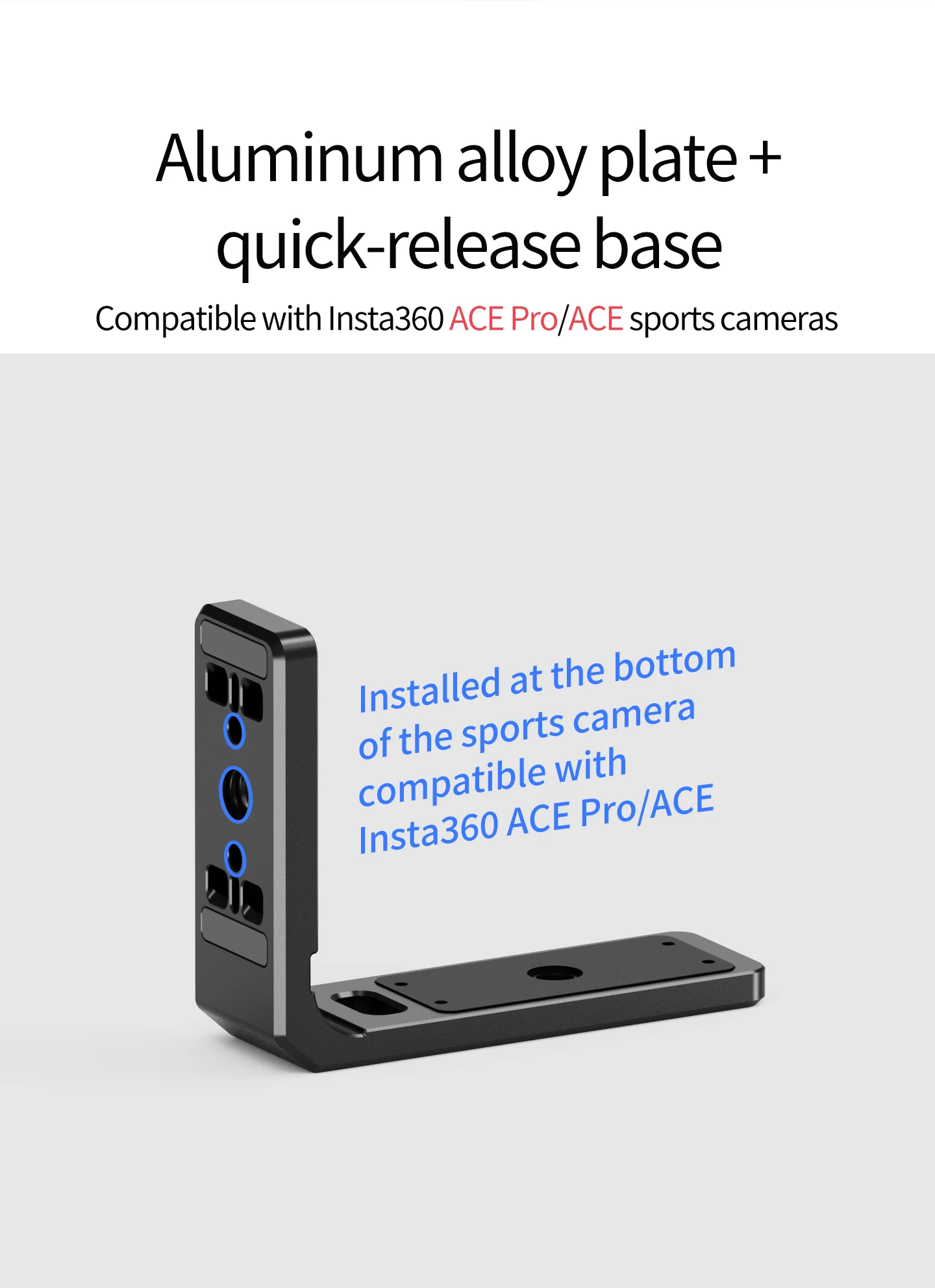 Neue Für Insta360 Ace Pro L Platte Vertikale Horizontale Halterung Magnetische Basis Faltbare Stativ Adapter 1/4 ARRI Sport Kamera Halterung – Detail 10