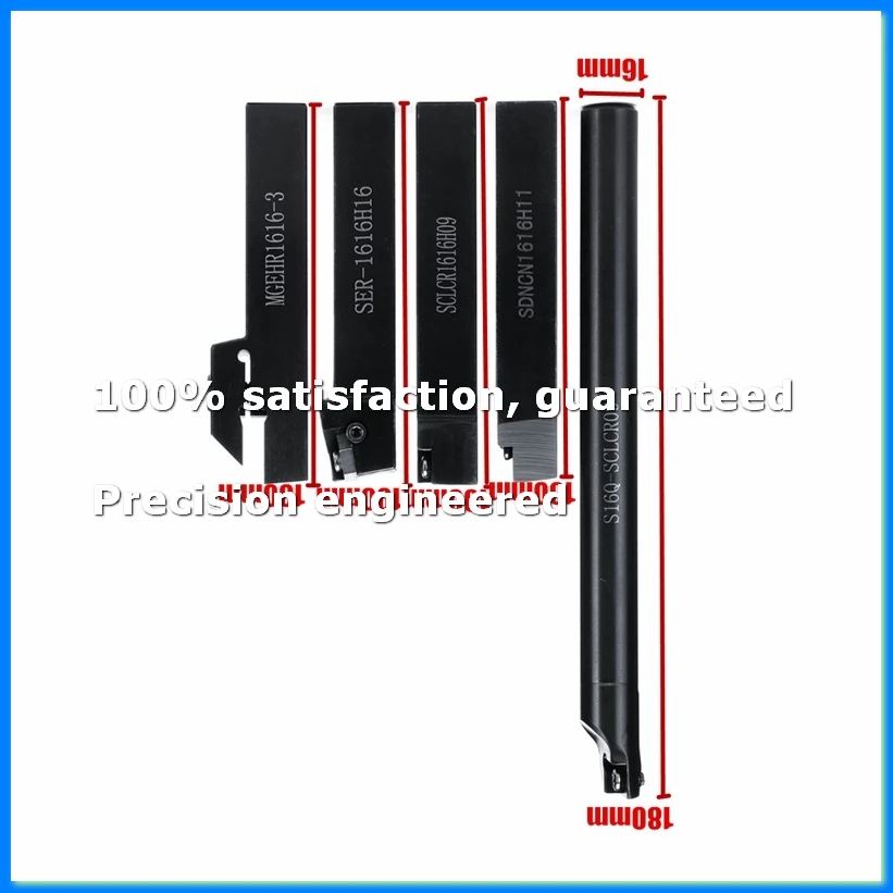 ●5Pcs 16mm Lathe Turning Tool Holder Boring Bar Lathe Cutting Tool Set Lathe Cutter Set Turning Tool Set