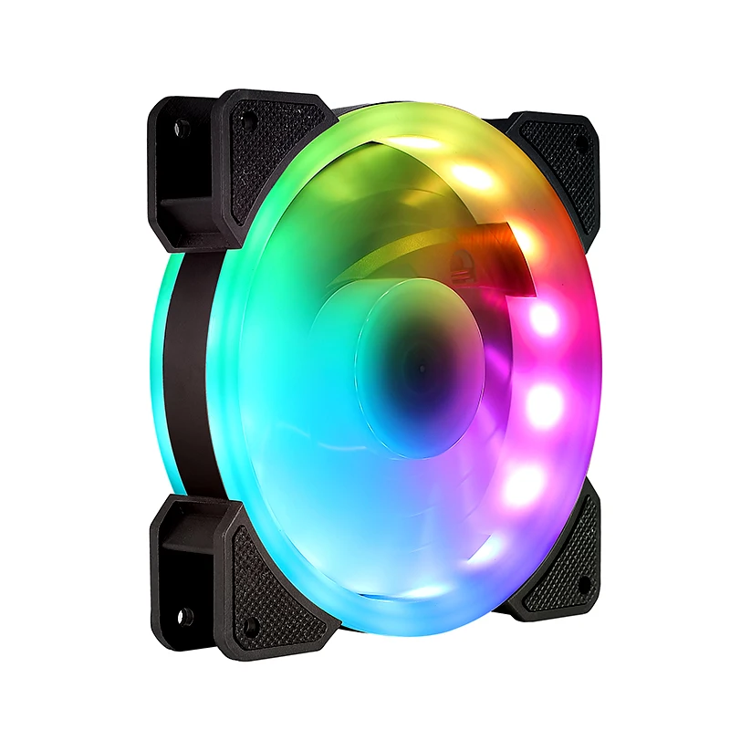 Qiusaim pendingin udara, set pendingin udara 5 dalam 1 120mm cocok untuk PC komputer casing kipas pendingin 6PIN RGB Led 12cm ventilasi bisu DC12V kipas argb