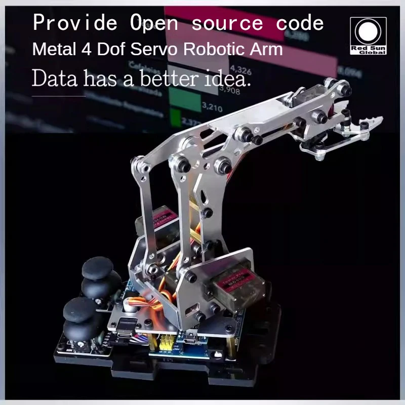 MG90S Metal MeArm 4 DOF Robot Arm Claw Joystick Control Servo Manipulator for Arduino Robot DIY Kit Programmable Mechanical Arm