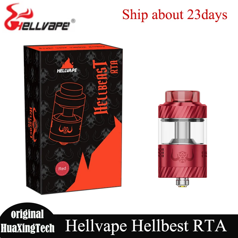 Atomizer Hellvape Hellbeast RTA Asli 4.5ml Dual Coil 810 Drip Tip Wide Vape Mod Kompatibilitas Atomizer Rokok Elektronik