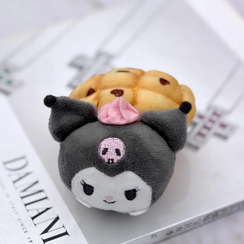 Sanrio Bread Series Plush Doll Keychain Hello Kitty Kuromi Cinnamoroll My Melody Pom Pom Purin Kawaii Stuffed Toy Pendant Gift