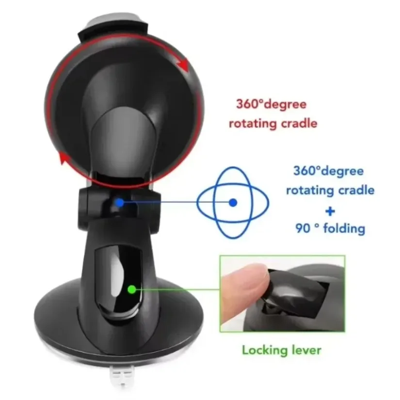 Dudukan Ponsel Mobil Rotasi 360 Derajat, Dudukan Dashboard/Kaca Depan Universal, Penyangga Navigasi untuk Smartphone