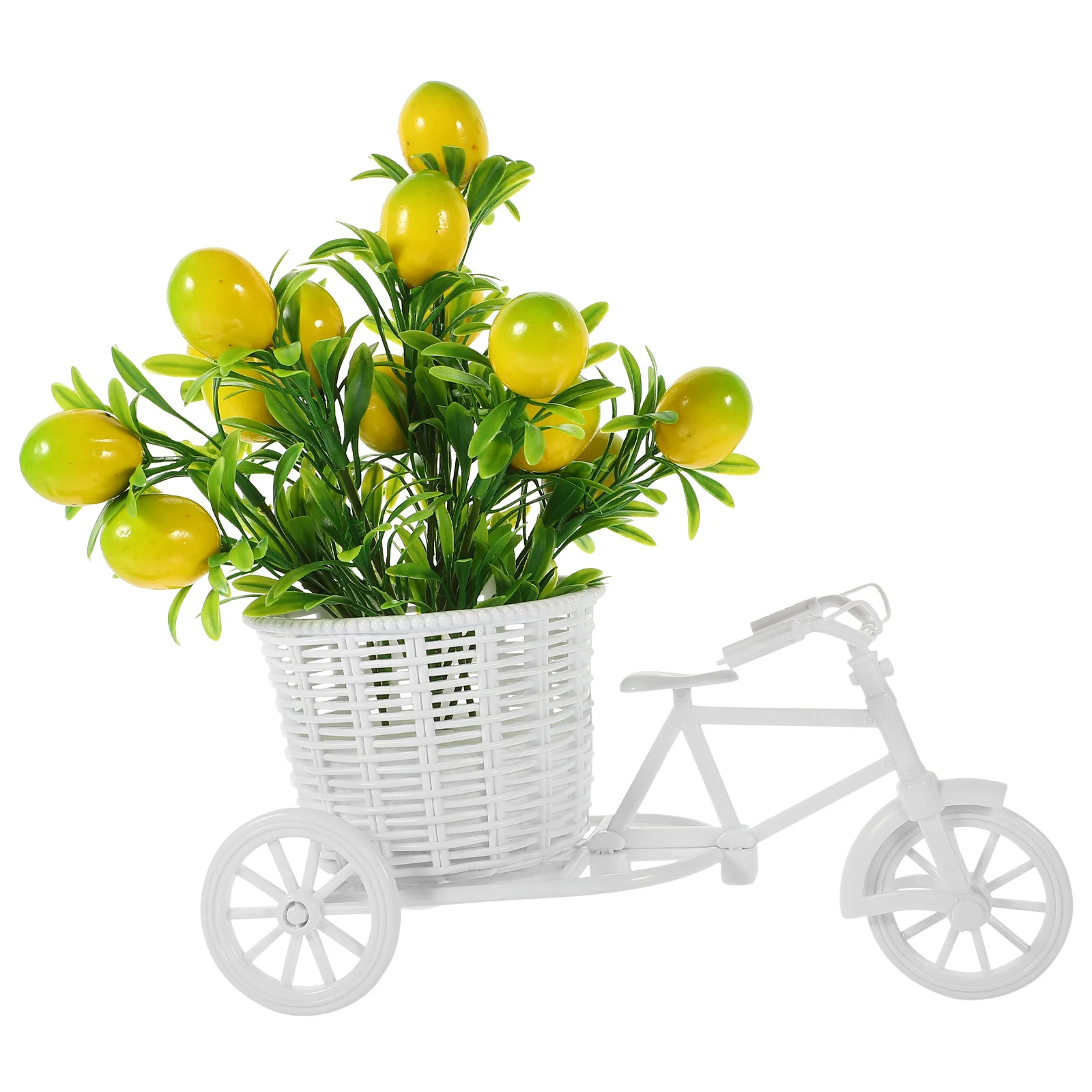 

Simulated Flower Bonsai Artificial Lemon Decor Bicycle Basket Flower Ornament for Home Office Wedding Party Decoration