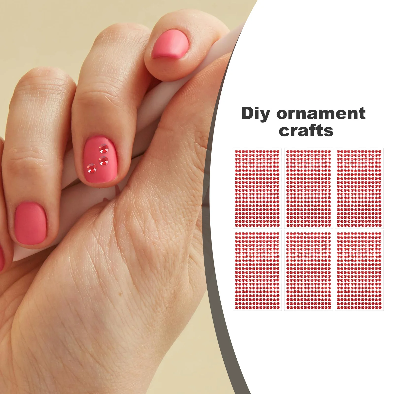 

6 Sheets Gem Stickers for DIY Crafts Adhesive Rhinestones Bright Decorative Sequins for Nail Polish Phone Shell Decoration