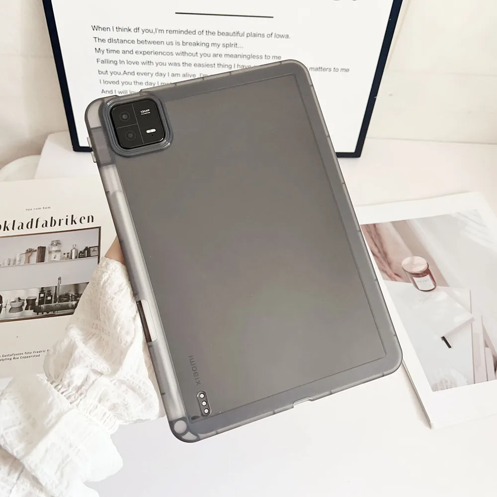 

Shockproof TPU Back Cover for Xiaomi Pad 6S Pro Transparent Protective Case with Pen Slot Anti-Scratch Soft Shell Case