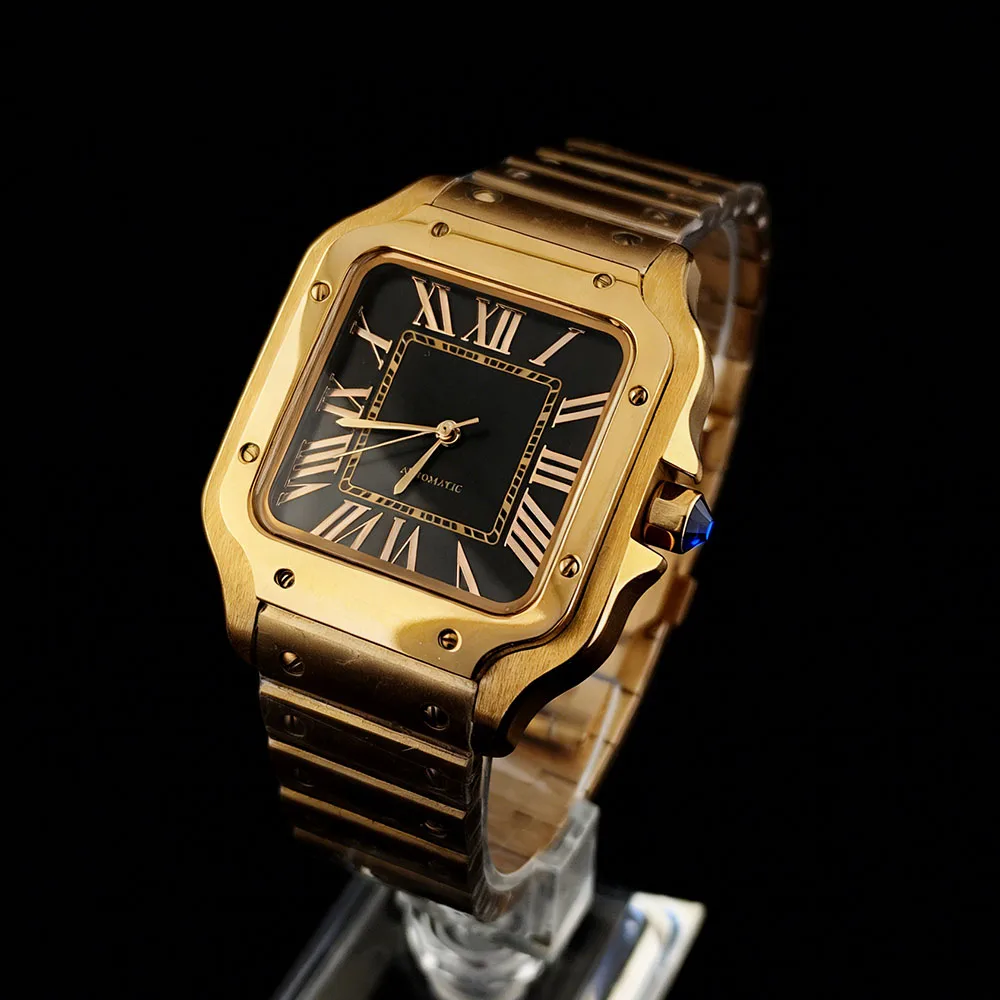 NH35 Watch 38mm Rose Gold Watch Men's Watch Automatic Stainless Steel Watch Customized Logo Watch NH35 Movement Watch