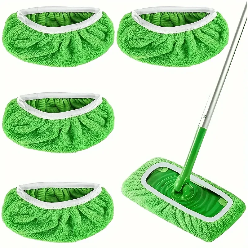4/8pcs Premium Reusable Mop Replacement Pads: Washable, Durable, High Absorption for Dry & Wet Cleaning