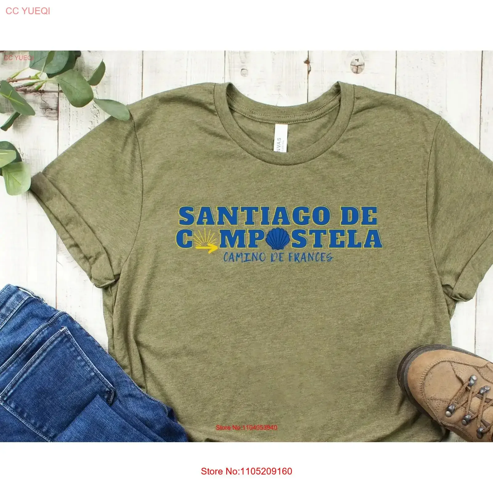 Camino Frances Santiago de Compostela camiseta España senderismo para su viajero espiritual vintage lavado ligeramente transpirable