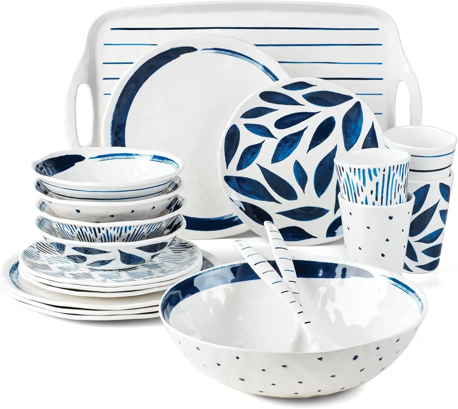 

895324 Набор столовой посуды Blue Bay Melamine, 20 предметов, легкий меламиновый материал