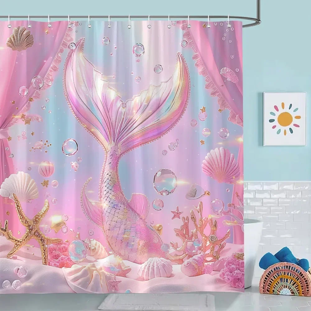 

Cute Cartoon Pattern Printed Shower Curtain Colourful Animals Inspirational Language Kids Polyester Bath Curtains Bathroom Decor