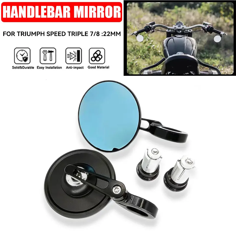 2pcs Motorcycle Rearview Mirrors CNC Motorcycle Bar End Black Rearview Side Mirror For Triumph Speed Triple Accessories