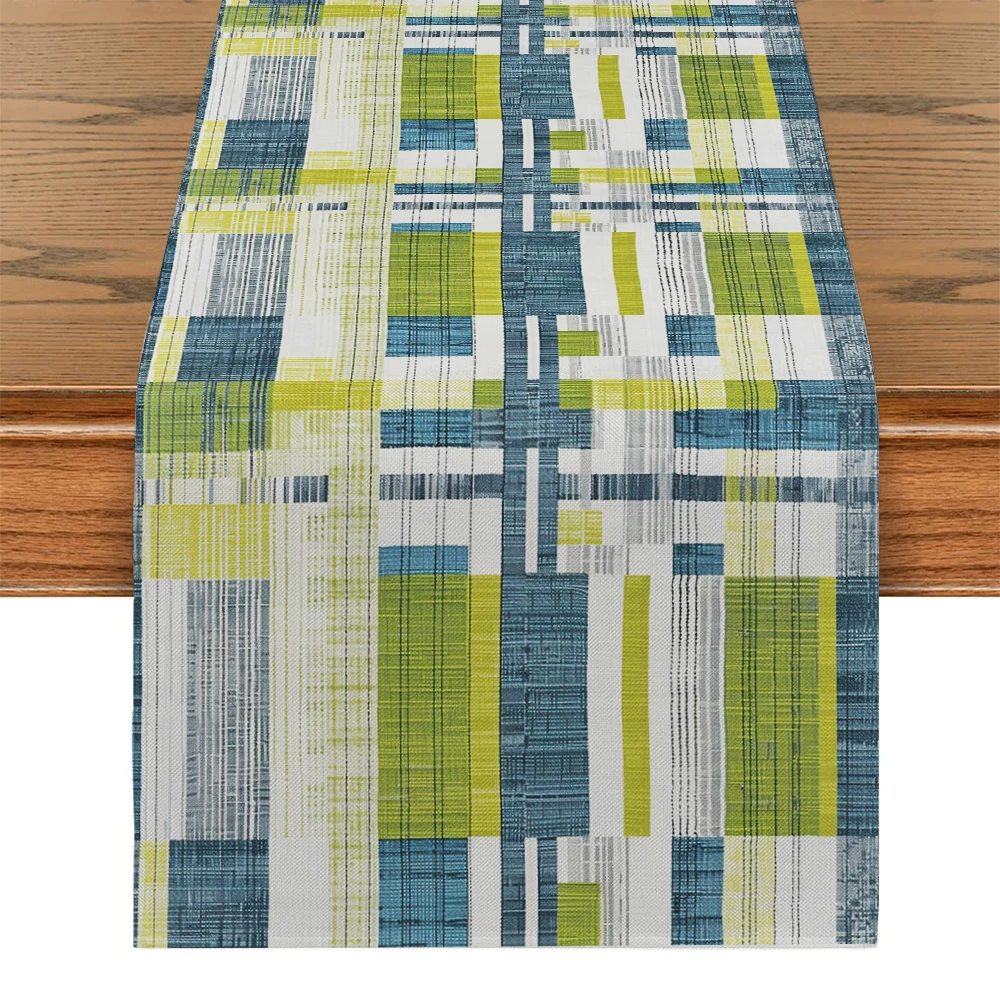 Watercolor Style Table Flag Graffiti LineTable Runner Home Kitchen Living Room Holiday PartyTable Runner Rectangular Decoration