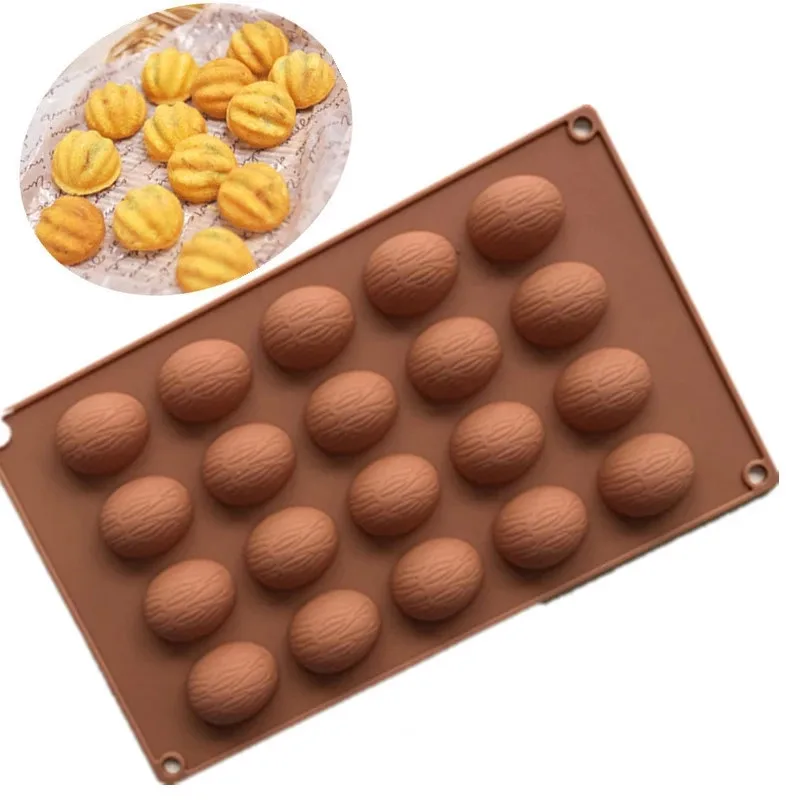 20 Holes Walnuts Nut Shape Cake Chocolate Molds Pudding Mold Silicone Pan For Pastry Household Diy Kitchen Baking Tool Wholesale